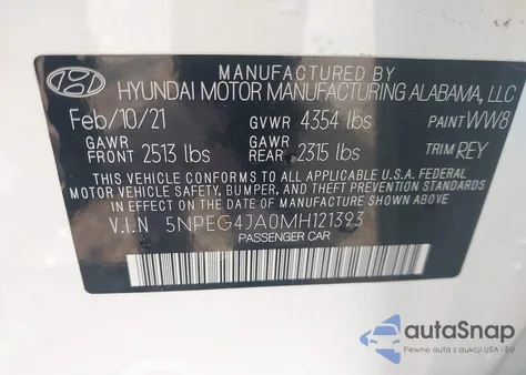 2021 Hyundai Sonata Se из США, поврежденный, VIN 5NPEG4JA0MH121393